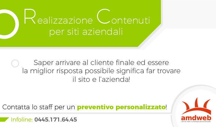 Realizzazione contenuti per sito aziendale