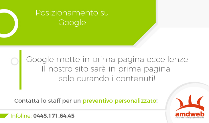 il posizionamento su Google è il risultato di più elementi