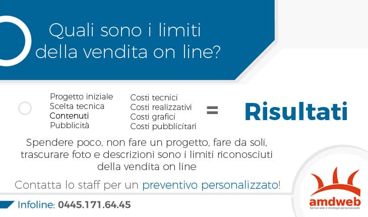 quali sono i limiti della vendita online? siamo noi, che vogliamo tutto senza fare fatica. un sito online è uno strumento di lavoro